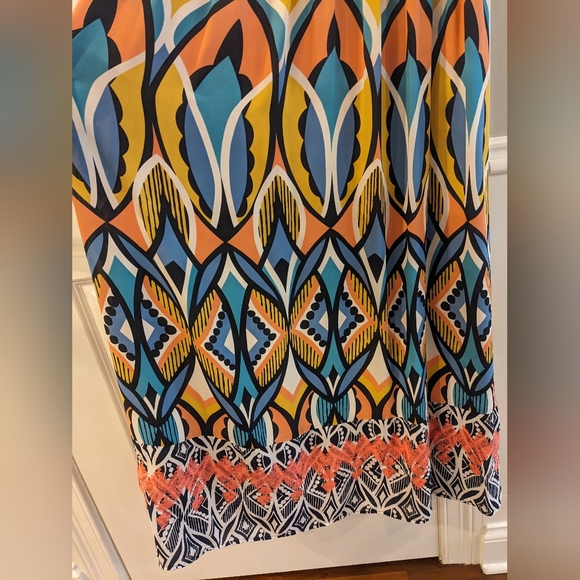 Anthropologie rich multicolored silky dress with pockets, size 4. Worn once - Picture 5 of 8